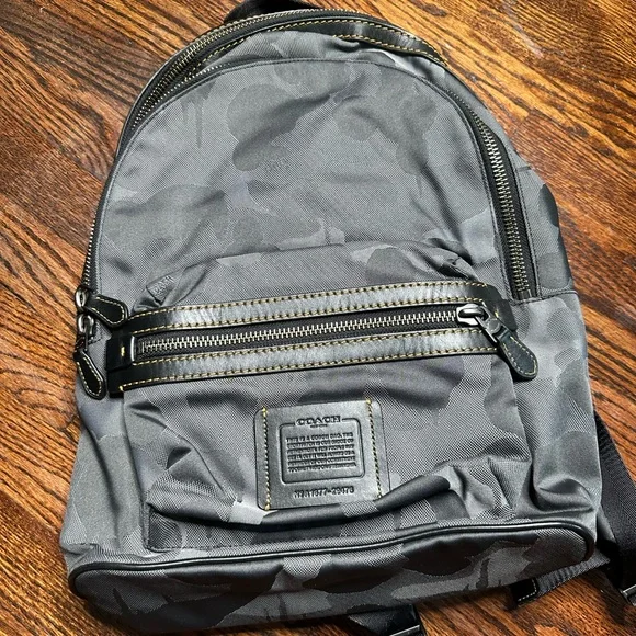 Coach Men's Charcoal Backpack - Picture 1 of 6